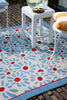 Laura Ashley Thorncliff Daisy Floral Rug Sky Blue close-up view picture of the rug pattern