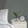 Classic Laura Ashley Twyford Bedside Clock in pale steel grey