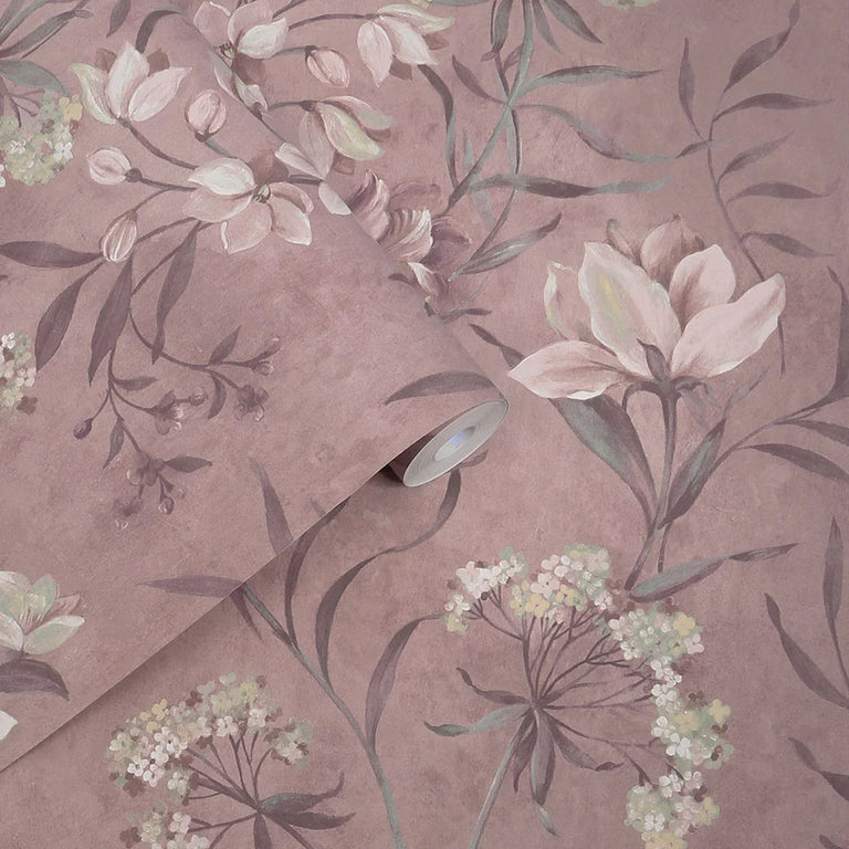 Laura Ashley Wallpaper Blairmore Floral Grape