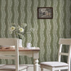 Laura Ashley Wallpaper Coulderton Leaves Olive Green life style picture