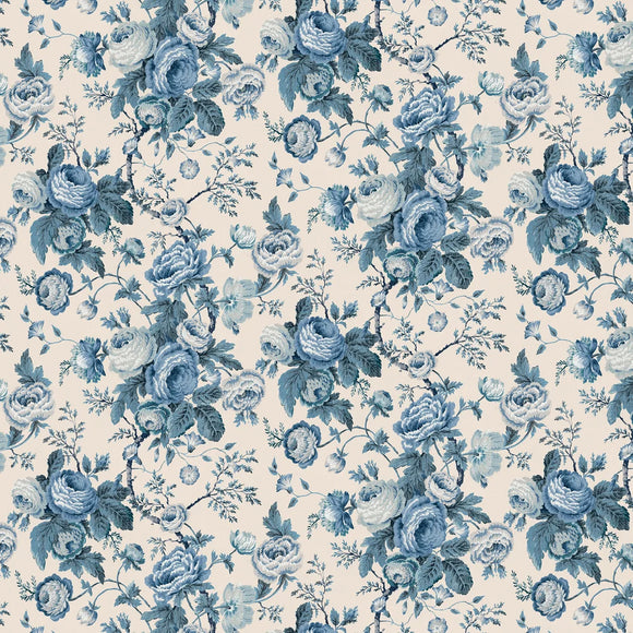Laura Ashley Wallpaper Uffington Roses Dark Seaspray