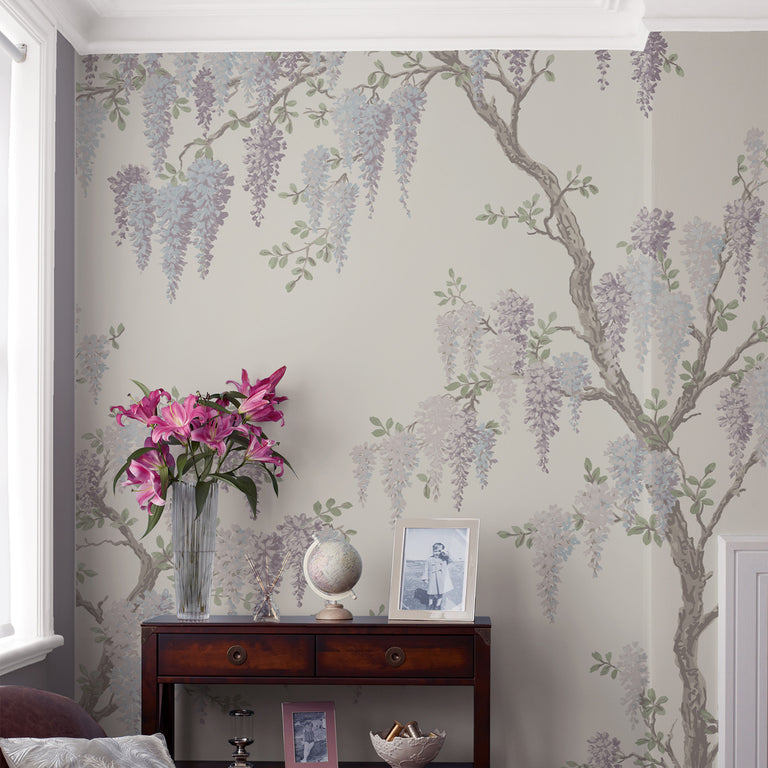 Laura Ashley Mural Wisteria Garden Pale Iris