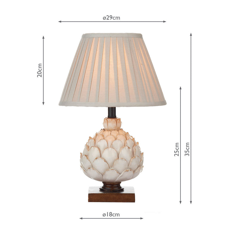 Layer Small Table Lamp Cream with Artichoke Base, Lighting Collection Home Décor Accent Lamp
