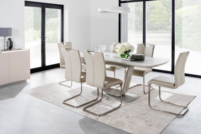 Lazzaro Extendable Dining Table 120-160 cm Putty