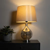 Leah Bulb Table Lamp 54cm with a silk champagne shade
