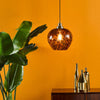 Leandra Pendant Ceiling Light in Amber Glass life style picture