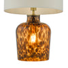 Leandra Table Lamp Amber Glass close view picture of the glass body