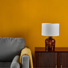 Leandra Table Lamp Amber Glass life style picture