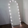 Led Bulb Modena Cheval Arch Mirror White 160 X 50cm picture with turned on lights
