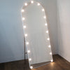Led Bulb Modena Cheval Arch Mirror White 160 X 50cm full length mirror with LED bulbs