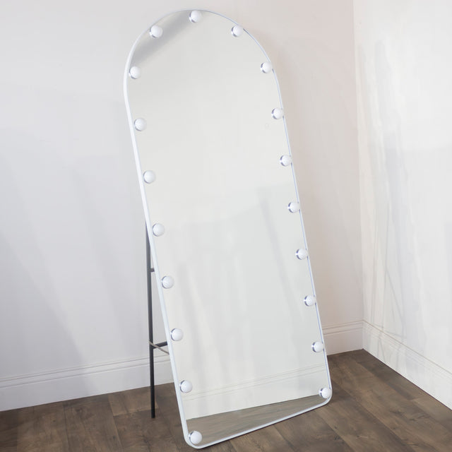 Led Bulb Modena Cheval Arch Mirror – White Framed LED Light Mirror 160 x 50cm