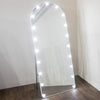 Led Bulb Modena Cheval Arch Mirror White 170 X 70cm mirror with a turned on lights