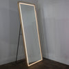 Led Modena Cheval Mirror Gold 170 X 70cm with turned on warm light mode