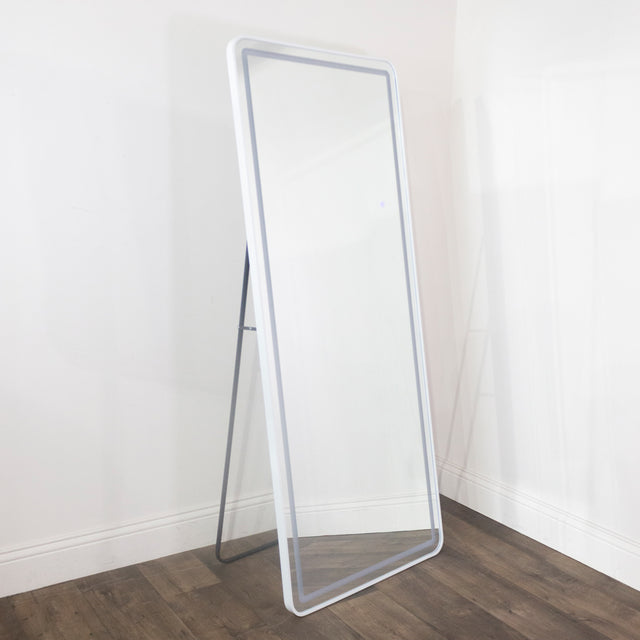 Led Modena Cheval White LED Rectangle Mirror – Full Length Floor Mirror