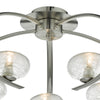 Leighton 5 Light Semi-Flush Satin Chrome close view picture of the fitting plate