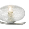 Leighton Wall Light Satin Chrome with Sugar Cane Glass Shade close view picture of the glass shade
