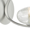 Leighton Wall Light Satin Chrome with Sugar Cane Glass Shade close view picture of the fitting plate