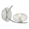 Leighton Wall Light Satin Chrome with Sugar Cane Glass Shade picture on the white backgourd