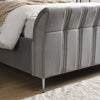 Leitrim 5ft King Size Bed Grey close view picture of the polished chrome legs