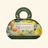 Signature Lemon & Mandarin Soap packed in a gift box close view photo in the white backing