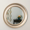 Lena Wall Mirror Beaded Round Champagne front view picture on the wall