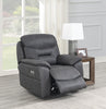 Leroy Electric Recliner Armchair Grey life style close view photo from the side
