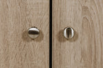 Levi 2 Door Wardrobe Oak close view picture of the metal handles