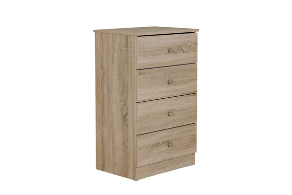 Levi Chest of 4 Drawers Medium Oak picture on the white background