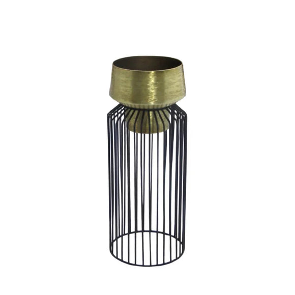 Lia Planter With Stand Brass/Black Small  picture on the white background