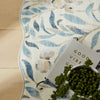 Concept Looms Liberty Rug LIB301 Ivory Blue with a weaved bordered ends