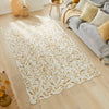 Concept Looms Liberty Rug LIB302 Ivory Gold top-view lifestyle picture in the living room
