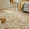 Concept Looms Liberty Rug LIB302 Ivory Gold with a golden leaf pattern