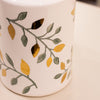 Lidded Jar Green & Gold 23.5 cm close view picture of the jar pattern