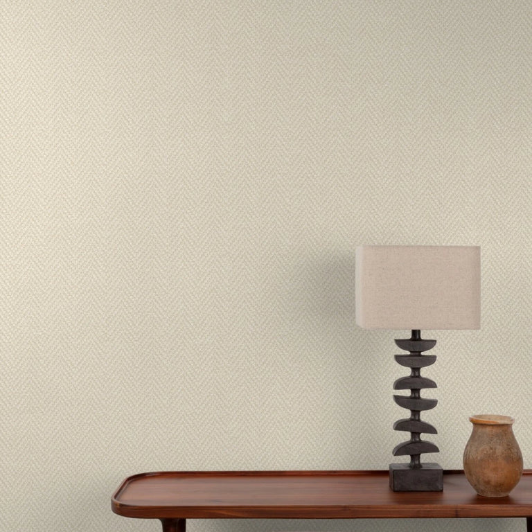 Liege Beige Herringbone Wallpaper