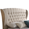 Transform your bedroom with this beige headboard.