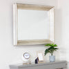 Modern rectangle mirror with a stylish champagne frame