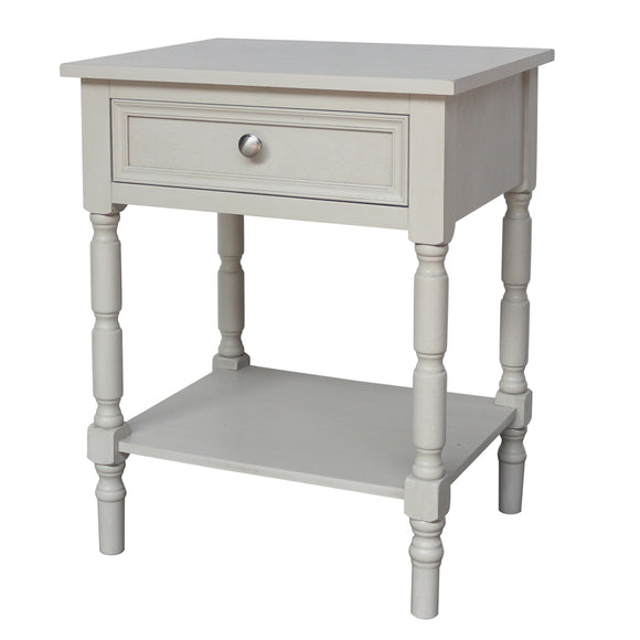 Elegant Lincoln 1 Drawer Accent Table Subtle Grey