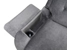 Linda Lift & Rise Massage Chair Light Grey close view picture of the hinged arms with cup holder and storage space under it