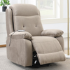 Linda Lift & Rise Massage Chair Light Tan life style picture with reclined seat