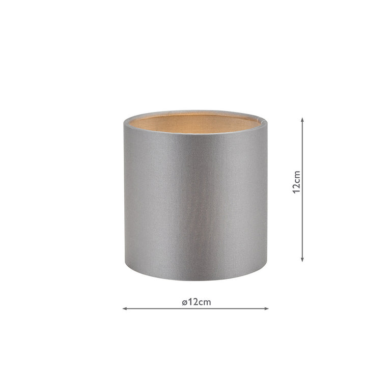 Lyris Cotton Drum Shade 12cm Grey – Contemporary Lighting Collection for Wall Lights & Pendants