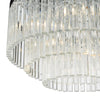 Logan 5 Light Flush Polished Chrome and Glass close view picture of the glass rods shade