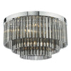 Logan 5 Light Flush Polished Chrome with Smoked Glass picture on the white background