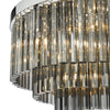 Logan 5 Light Flush Polished Chrome with Smoked Glass close view picture of the smoked glass rods