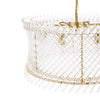 Loire 6 Light Pendant Natural Brass close view picture of the glass shade