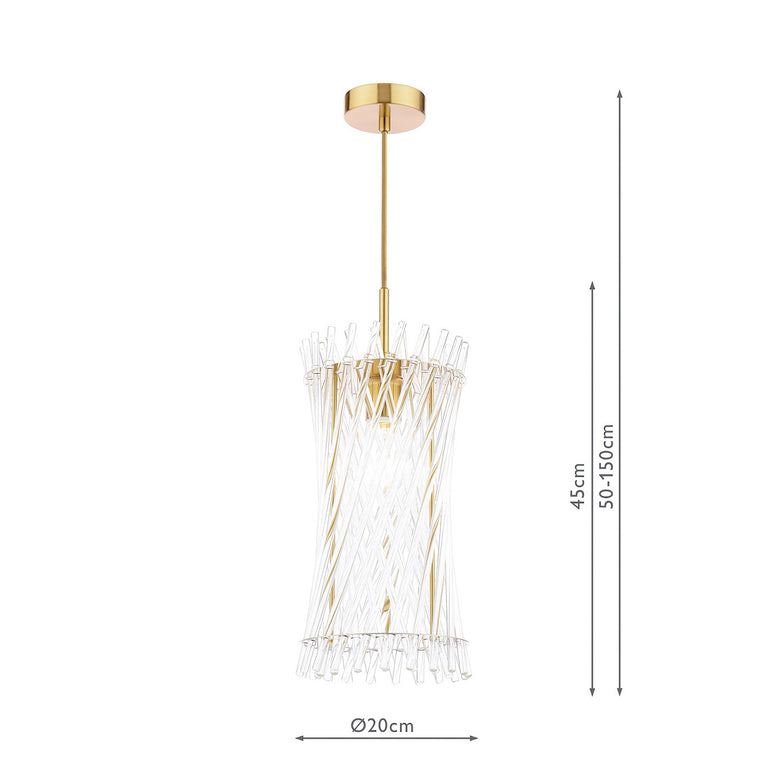 Loire Pendant Natural Brass Ceiling Light – Pendant Ceiling Light for Lighting Collection, Home Decor