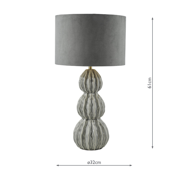 Lorelai Ceramic Table Lamp Grey