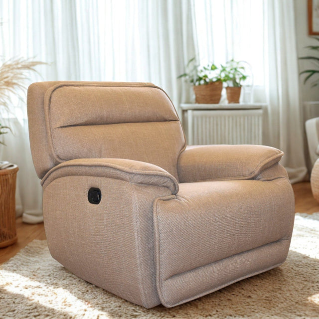 Louise Fabric Electric Recliner Chair Taupe with USB Charging for Living Room Furniture