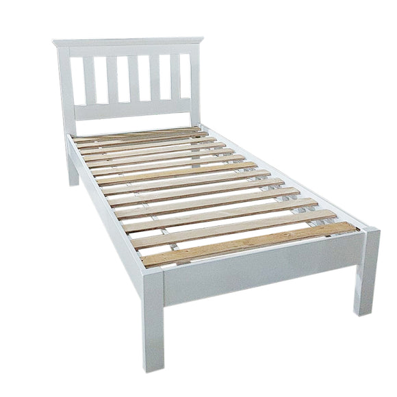 Upgrade your bedroom with the Louise Single Bed in White. Elevate your sleeping space and interior decor with this sleek and stylish bed frame.
