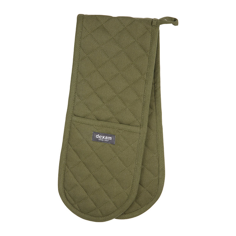 Love Colour Double Oven Gloves Olive Green
