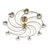 Luther 10 Light Semi-Flush Antique Brass and Crystal picture on the white background